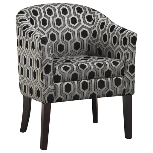 Jansen Hexagon Patterned Accent Chair Grey and Black - All Brands Furniture (NJ)