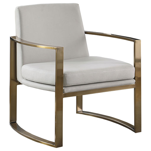 Cory Concave Metal Arm Accent Chair Cream and Bronze - All Brands Furniture (NJ)
