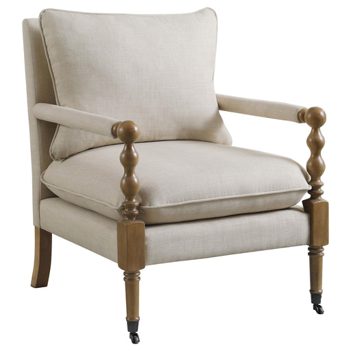Dempsy Upholstered Accent Chair with Casters Beige - All Brands Furniture (NJ)