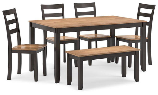 Gesthaven Dining Table with 4 Chairs and Bench (Set of 6) - All Brands Furniture (NJ)