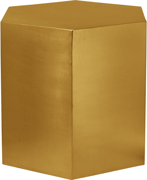 Hexagon Brushed Gold End Table - All Brands Furniture (NJ)