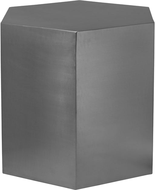 Hexagon Brushed Chrome End Table - All Brands Furniture (NJ)