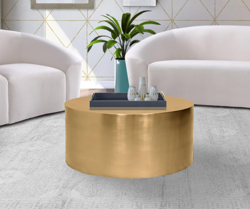 Cylinder Brushed Gold Coffee Table - All Brands Furniture (NJ)