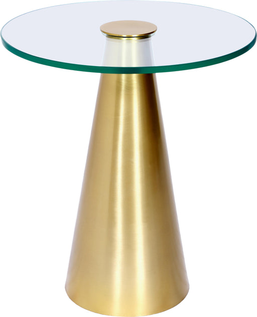 Glassimo Brushed Gold End Table - All Brands Furniture (NJ)