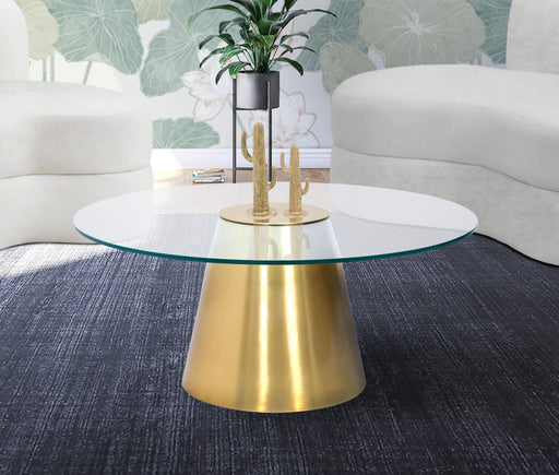 Glassimo Brushed Gold Coffee Table - All Brands Furniture (NJ)