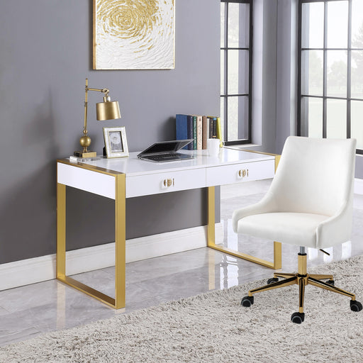 Victoria White / Gold Desk/Console - All Brands Furniture (NJ)