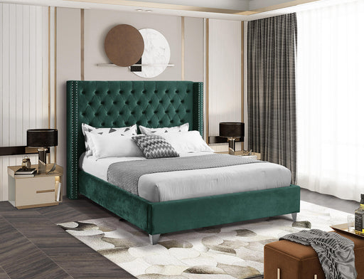 Aiden Green Velvet King Bed - All Brands Furniture (NJ)