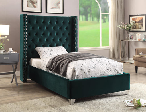 Aiden Green Velvet Twin Bed - All Brands Furniture (NJ)