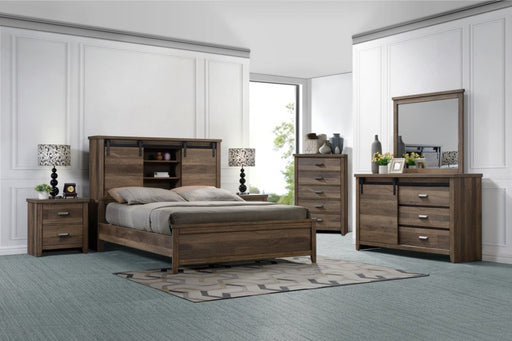 Crown Mark Furniture Calhoun King Bookcase Bed in Brown - All Brands Furniture (NJ)