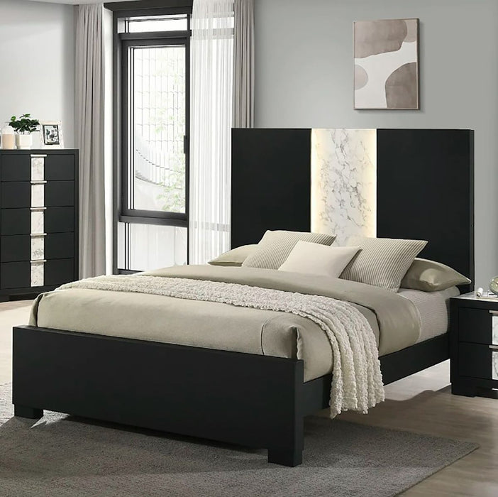 Crown Mark Furniture Rangley Queen Panel Bed in Black B6835-Q - All Brands Furniture (NJ)