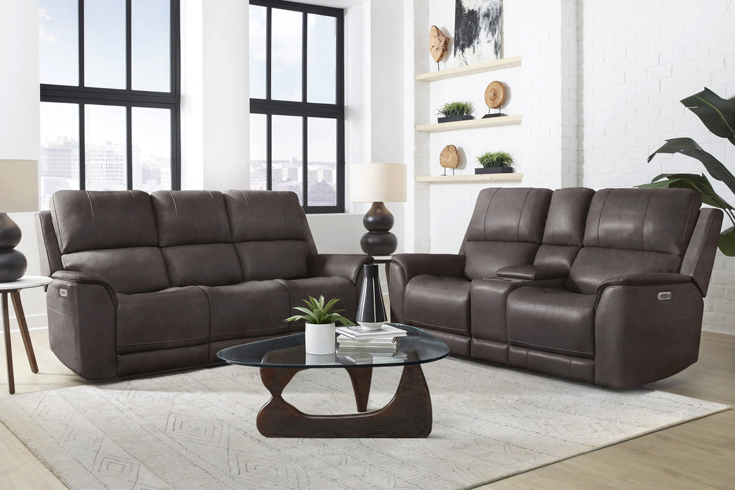 Parker Living Easton - Steamboat Brown Zero Gravity Power Reclining Tilt Console Loveseat P3