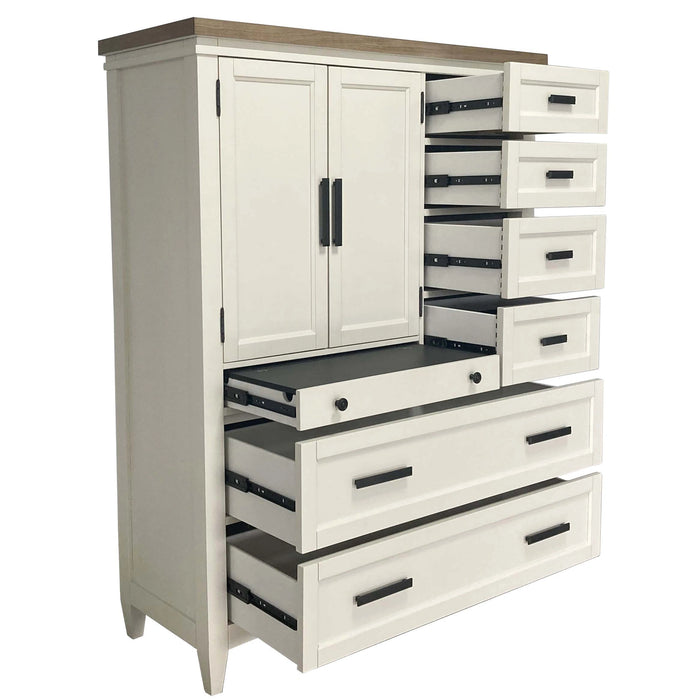 Parker House Americana Modern Bedroom 7 Drawer Door Chest with Workstation