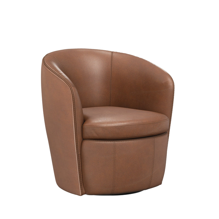 Parker Living Barolo 100% Italian Leather Swivel Club Chair