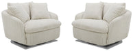Parker Living Boomer Large Swivel Chair with 2 Toss Pillows Two Pack