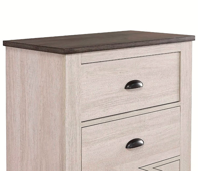 Crown Mark Furniture Coralee 5 Drawer Chest in White - All Brands Furniture (NJ)