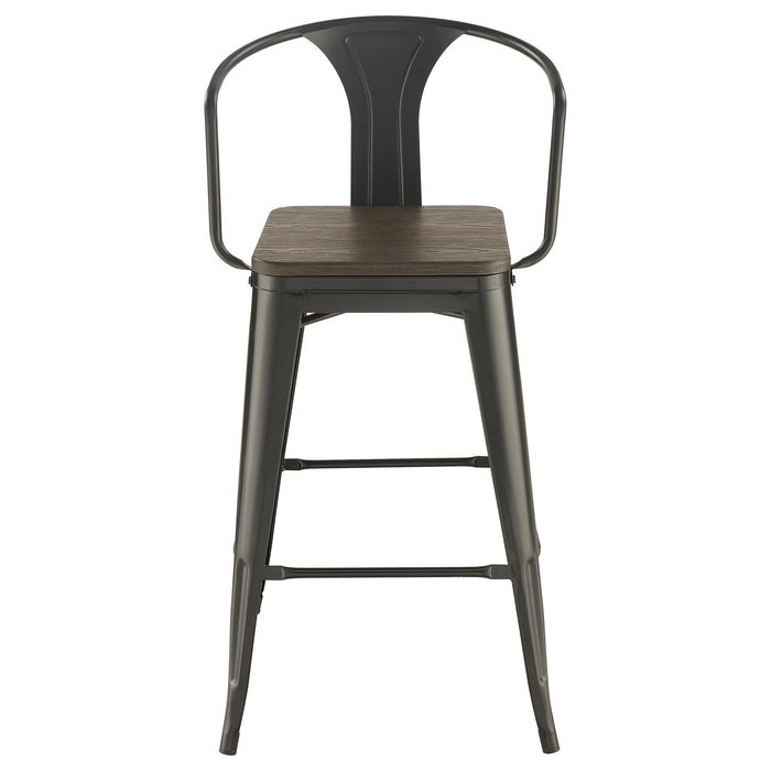 Cavalier 3-piece Square Bar Table Set Dark Elm and Black - All Brands Furniture (NJ)