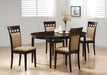 Gabriel 5-piece Extension Leaf Dining Table Set Cappuccino - All Brands Furniture (NJ)