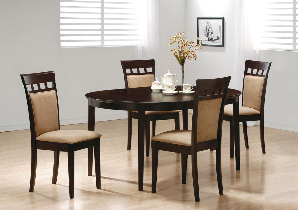 Gabriel 5-piece Extension Leaf Dining Table Set Cappuccino - All Brands Furniture (NJ)