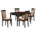 Gabriel 5-piece Extension Leaf Dining Table Set Cappuccino - All Brands Furniture (NJ)