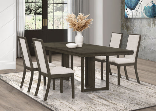 Kelly Rectangular Dining Table Set Beige and Dark Grey image