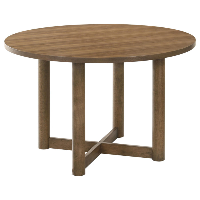 Crestmore 5-piece 46-inch Round Wood Dining Table Set Walnut - All Brands Furniture (NJ)