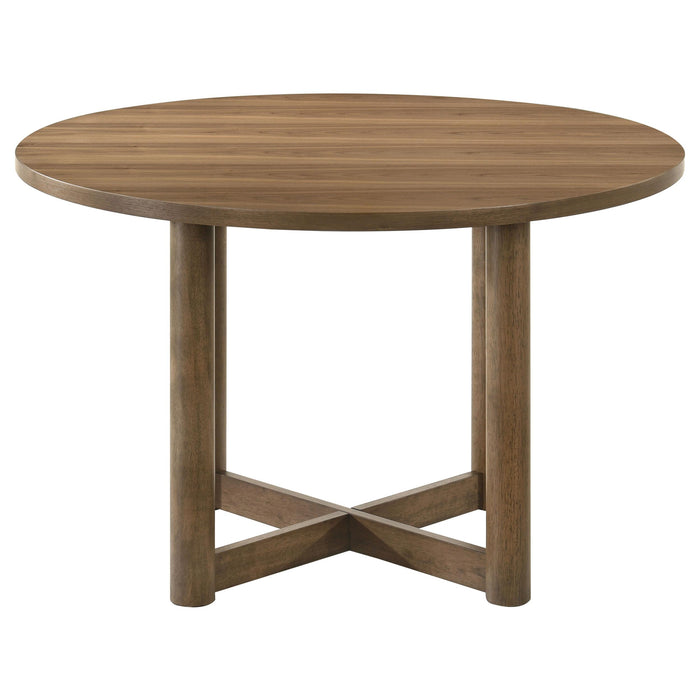 Crestmore 5-piece 46-inch Round Wood Dining Table Set Walnut - All Brands Furniture (NJ)