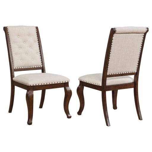 Brockway Tufted Dining Chairs Cream and Antique Java (Set of 2) image