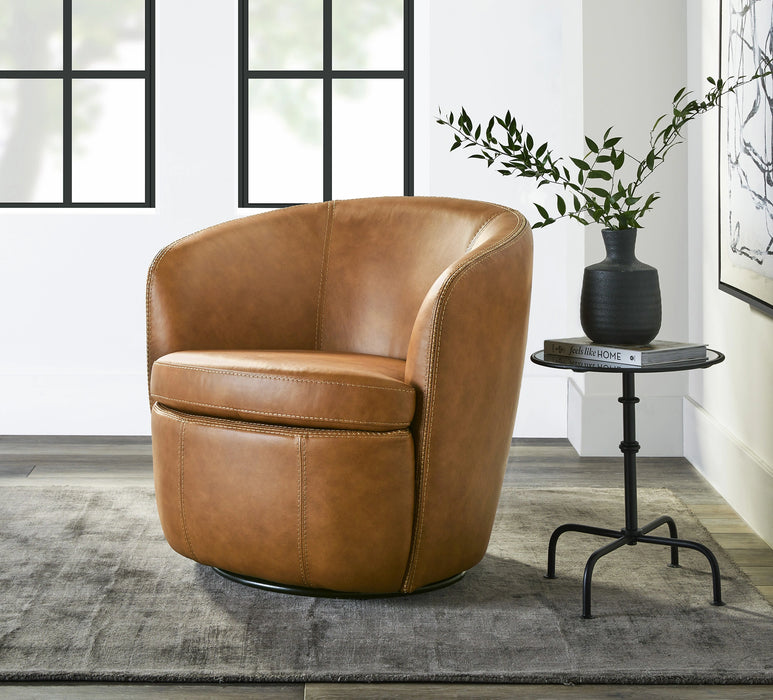 Parker Living Barolo 100% Italian Leather Swivel Club Chair
