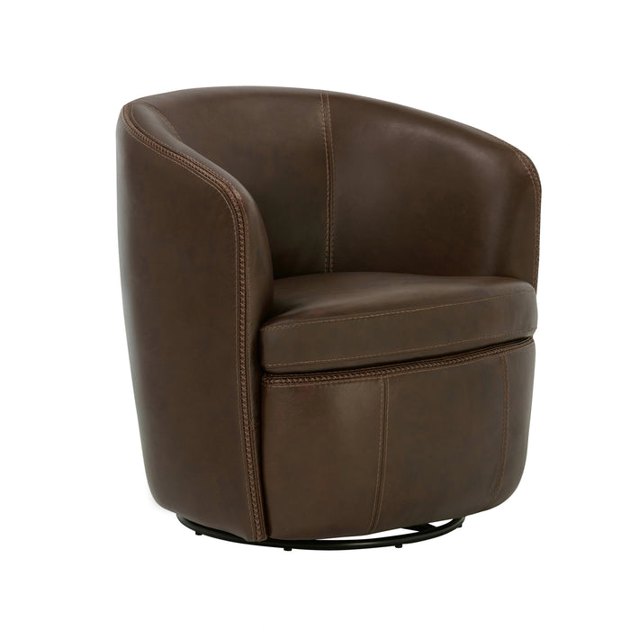 Parker Living Barolo 100% Italian Leather Swivel Club Chair