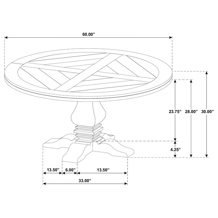 Florence 5-piece Round Dining Table Set Rustic Honey - All Brands Furniture (NJ)