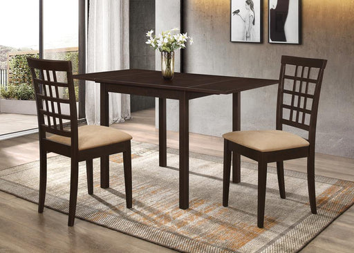 Kelso 3-piece Drop Leaf Dining Set Cappuccino and Tan image