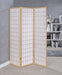 Carrie 3-panel Folding Screen Natural and White - All Brands Furniture (NJ)