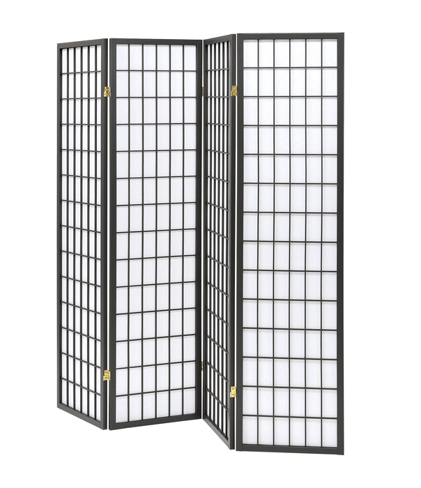 Roberto 4-panel Folding Screen Dark Grey and White - All Brands Furniture (NJ)