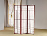 Katerina 3-panel Folding Floor Screen White and Cherry - All Brands Furniture (NJ)