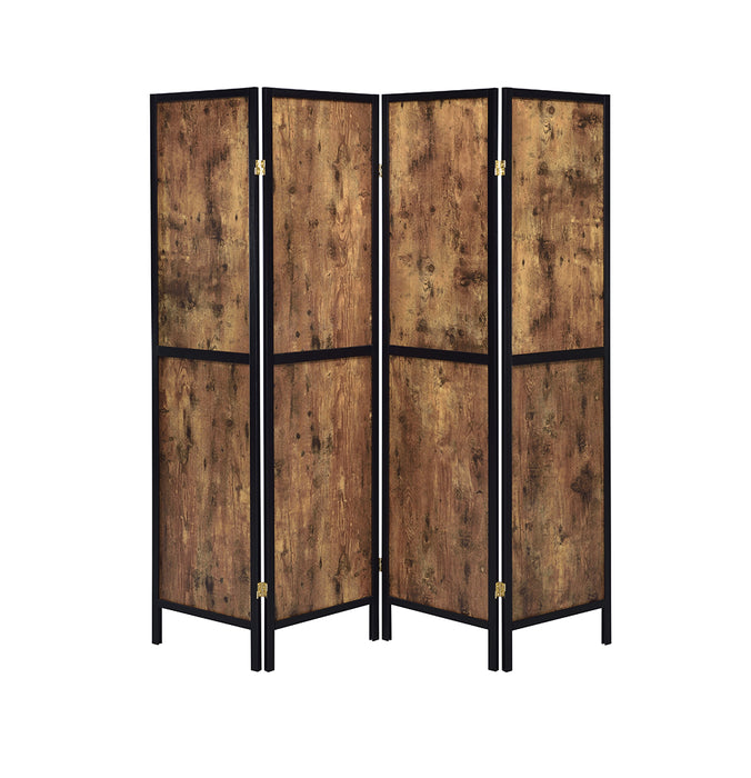 Deepika 4-panel Folding Screen Antique Nutmeg and Black - All Brands Furniture (NJ)