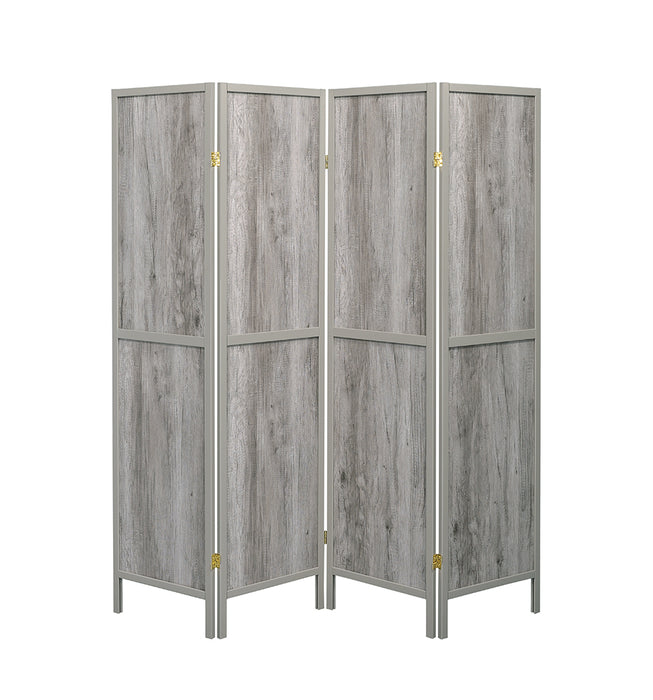 Deepika 4-panel Folding Screen Grey Driftwood - All Brands Furniture (NJ)