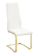 Montclair Side Chairs White and Rustic Brass (Set of 4) - All Brands Furniture (NJ)