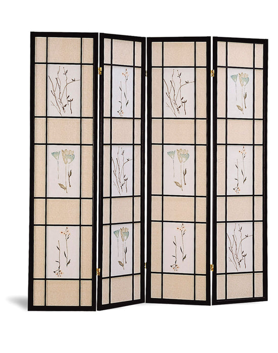 Catabella 4-panel Floral Print Folding Screen Multi-color - All Brands Furniture (NJ)