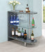 Adolfo 3-tier Bar Table Glossy Grey and Clear - All Brands Furniture (NJ)