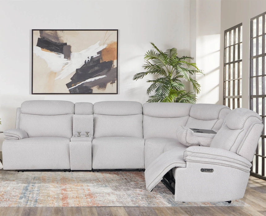 Parker Living Alpine - Airy Midnight 6 Piece Zero Gravity Power Reclining Sectional with Power Adjustable Headrests