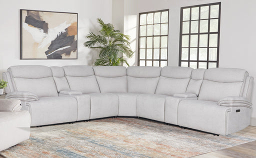Parker Living Alpine - Airy Midnight 7 Piece Zero Gravity Power Reclining Sectional with Power Adjustable Headrests