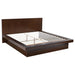 Jessica Eastern King & Queen Platform Bed with Rail Seating Cappuccino - All Brands Furniture (NJ)