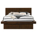 Jessica Eastern King & Queen Platform Bed with Rail Seating Cappuccino - All Brands Furniture (NJ)