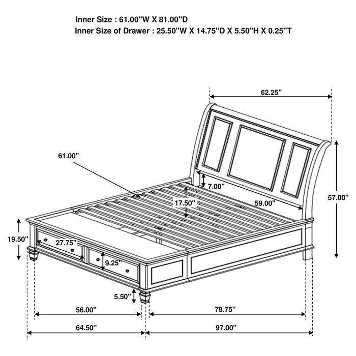 Sandy Beach Panel Platform Storage Bed - All Brands Furniture (NJ)
