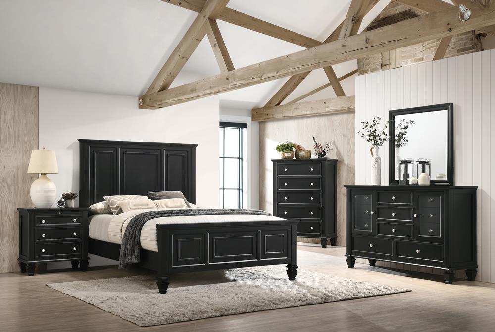 Sandy Beach 4 & 5 Piece Storage Bedroom Set with Sleigh Headboard E.King, Queen, & Cal.King - All Brands Furniture (NJ)