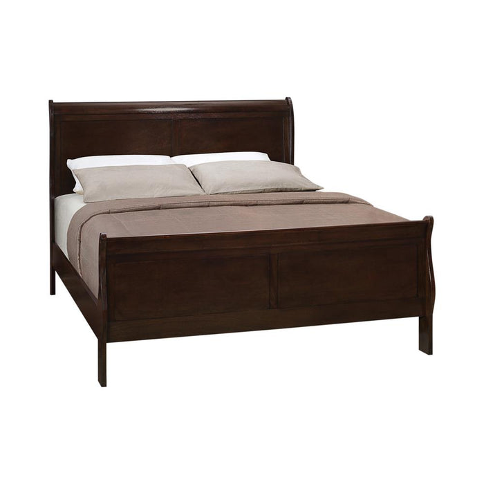Louis Philippe Eastern King & Queen Panel Sleigh Bed Cappuccino - All Brands Furniture (NJ)
