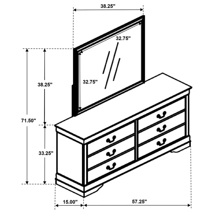 Louis Philippe Dresser with Mirror - All Brands Furniture (NJ)