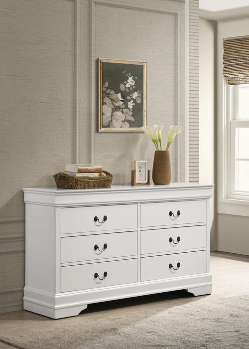 Louis Philippe 6-drawer Dresser White - All Brands Furniture (NJ)