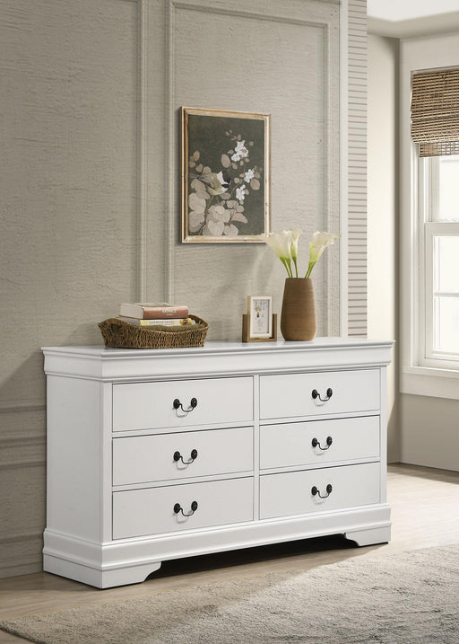 Louis Philippe 6-drawer Dresser White - All Brands Furniture (NJ)