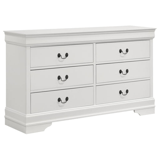 Louis Philippe 6-drawer Dresser White - All Brands Furniture (NJ)